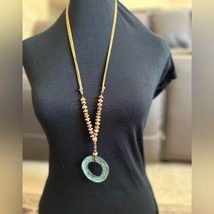 Long Distressed Statement Necklace